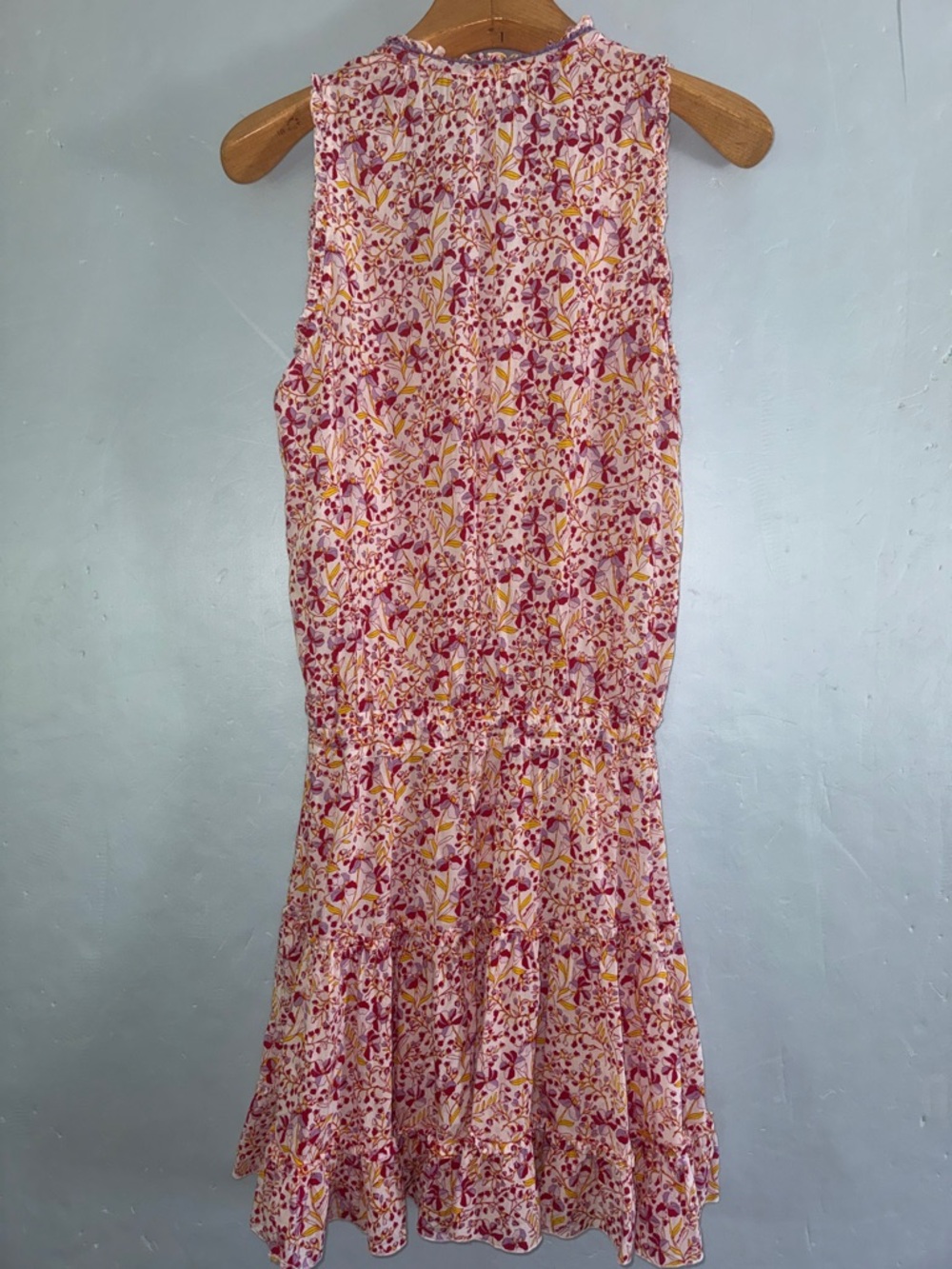 POUPETTE ST BARTH Dress Sz L Mini V Clara Dress Floral Purple Mini Jonquille - Picture 5 of 15